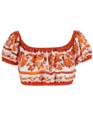 Dolce & Gabbana Maiolica Top Tops - Pink