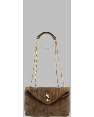 Saint Laurent Shoulder Bag Puffer Toy Leather Calf - Green