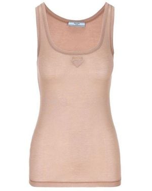 Prada Sleeveless Logo Top - Pink