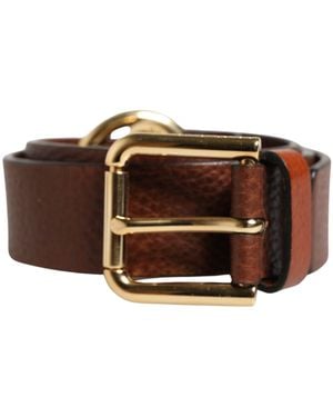 Dolce & Gabbana Classic Leather Metal Buckle Belt Calf - Brown