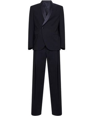 Giorgio Armani Dark Wool Crepe Tuxedo Suit - Blue