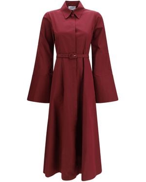 Gabriela Hearst Carmina Shirtdress Cotton Dress - Red