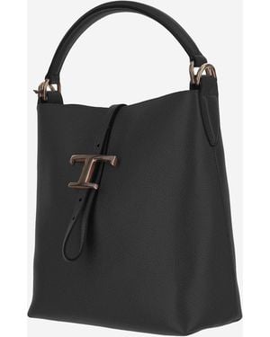 Tod's Leather Bucket Bag Calf Shoulder - Black