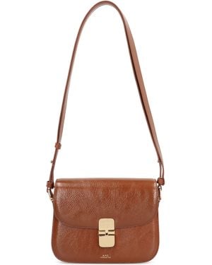 A.P.C. Shoulder Bag Grace Small Leather Cowhide - Brown