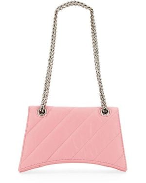 Balenciaga Shoulder Bag Crush Small Quilted Crushed Calf - Pink