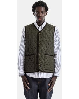 Burberry Quilted Nylon Vest With Corded Piping Jacket - Green