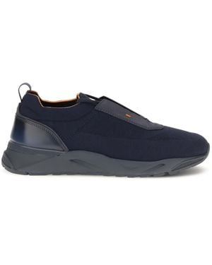 Santoni Stretch Fabric Sneakers - Blue