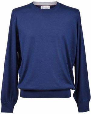 Brunello Cucinelli Overseas Crew Neck Jumper Clothing - Blue
