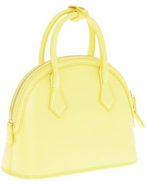 MCM Anna Logo Plaque Tote Bag - Yellow