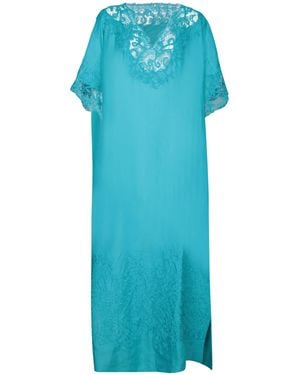 Ermanno Scervino Azure Linen Kaftan Dress - Blue