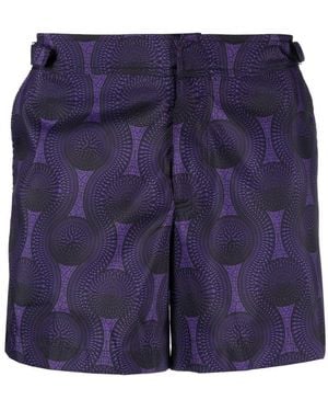 OZWALD BOATENG Printed Swim Shorts - Blue