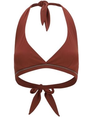 Brunello Cucinelli Triangle Bikini Top - Brown
