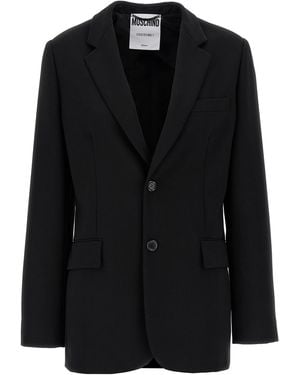 Moschino Single-Breasted Blazer With Martingale Detail - Black