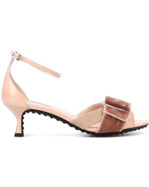 Tod's Tods 50Mm Velvet-Bow Sandals Xxw60B0Bh80L64M030 - Pink