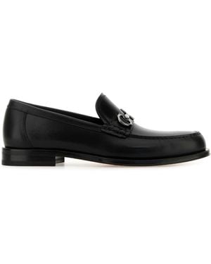 Ferragamo Leather Teatro Loafers - Black