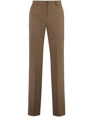 PT Torino Ambra Wool-Blend Pants Straight - Brown
