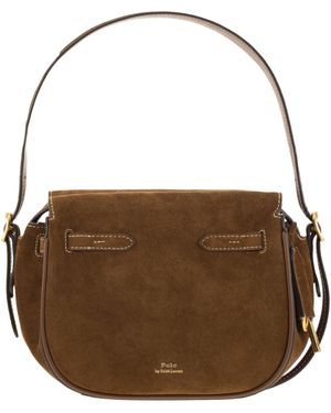 Polo Ralph Lauren Mini Polo Id Suede Satchel - Brown