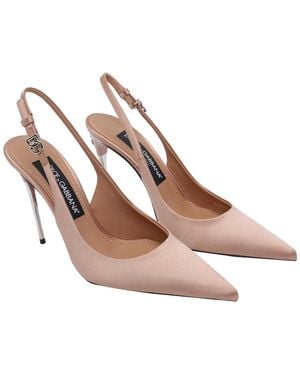 Dolce & Gabbana With Heel Silk Viscose/Leather Sole - Brown