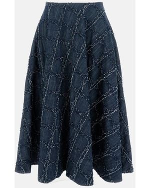 Stefano Mortari Wide Denim Skirt - Blue