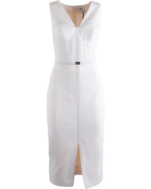 Elisabetta Franchi Dress With Belt - White