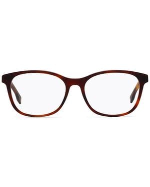 Dior Eyeglasses Round Full Rim, Havana Burgundy Frame And Clear Demo Lenses Lens Etoile1065T00 - Brown