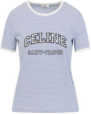 Celine Paris 70S T-Shirt in Blue | Lyst