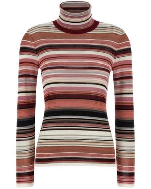Missoni Striped Wool-Viscose Sweater - Red