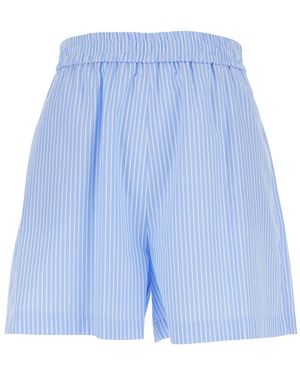 Le Plain Shorts With Striped Motif - Blue