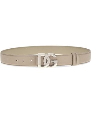 Dolce & Gabbana Belt Calfskin Calf Leather - Grey