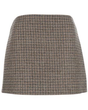 P.A.R.O.S.H. Mini Skirt Check Wool - Grey