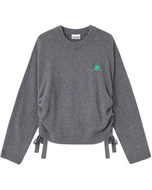 Ganni Wool Blend Jumper Viscose Jumpers - Grey