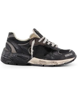 Golden Goose Running Dad New Mesh And Leather Sneakers - Black