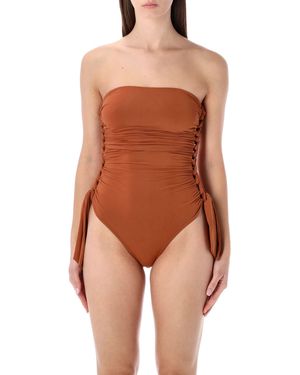 Zimmermann Daylight Braided Gathered One-piece - Brown