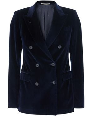 Tagliatore Velvet Blazer Paris Blazers - Blue