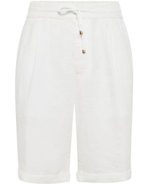 Brunello Cucinelli Linen Bermuda Shorts - White