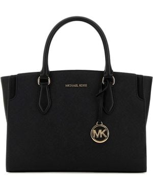 Michael Kors Leather Becca Handbag - Black