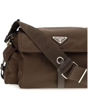 Prada Shoulder Bag Pattina Recycled Polyamide - Brown
