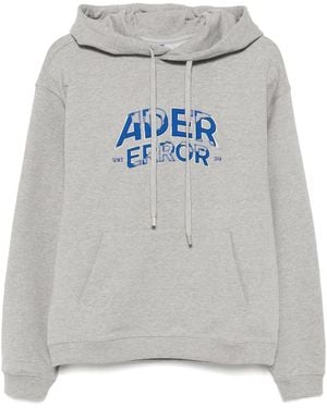 Adererror Logo-Embroidered Hoodie - Gray