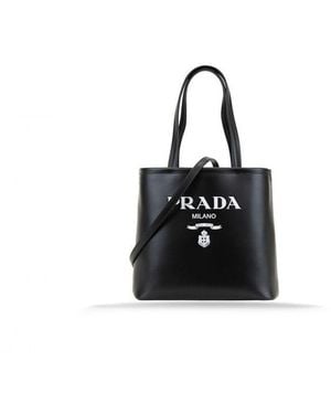 Prada Calfskin Tote Bag - Black