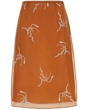 スカート PRADA Copper Organza See-Through Skirt Prada Copper Organza See-Through Skirt in Orange | Lyst