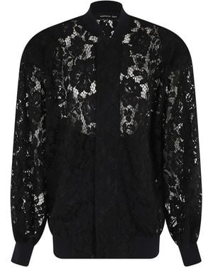 FEDERICA TOSI Bomber Pizzo Cotone Giacca - Black
