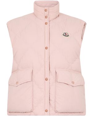 Moncler Padded Down Vest Bais Polyamide Waistcoats & Gilets - Pink