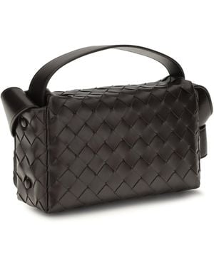 Bottega Veneta Shoulder Bag Intrecciato Fondant- Lamb Leather - Black