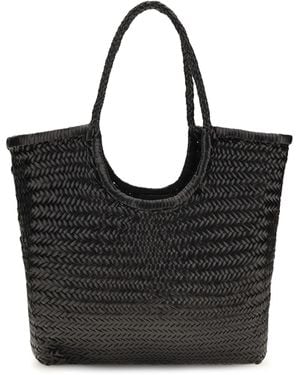 Dragon Diffusion Ns Diagonal Triple Jump Tote Bag Calf Leather Bos Taurus Handbags - Black