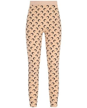 Marine Serre All-Over Moon Print Leggings - Natural
