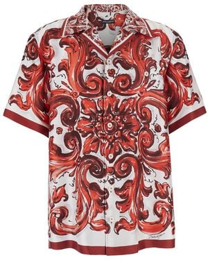 Dolce & Gabbana Bowling Shirt Silk - Red