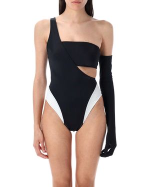 Let's Swim Lets Swim One-Shoulder Colour-Block Swimsuit Recycled Polyamide Swimwear - Blue