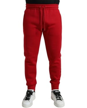 Dolce & Gabbana Cotton Blend Skinny Jogger Trousers - Red