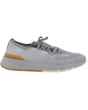 Brunello Cucinelli Grey Cotton Athletic Trainers
