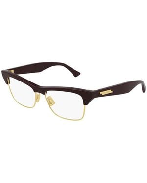 Bottega Veneta Eyeglasses Square Full Rim, Burgundy- Frame And Clear Demo Lens Bv1100O003 - Brown